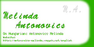 melinda antonovics business card